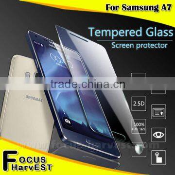 2015 Hot sell 0.3mm 2.5D 9H hardness mobile tempered glass screen protector For samsung A7