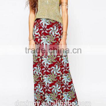 Rose Print Long Skirt for Womens Maxi Skirt photo-2