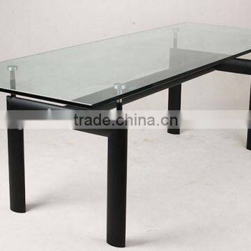 Buy rectangular tempered glass Le corbusier LC6 dining table