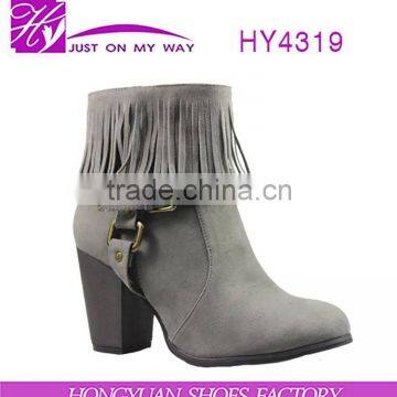 China Latest ladies chunky heel ankle boots,beautiful boots women