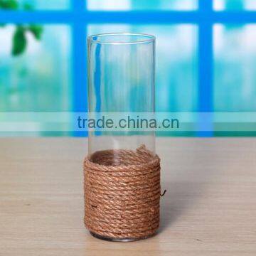 Glass Candle Hoder With Rope Decoration Set of 5