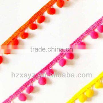 colorful ball ,Pompon Fringe lace , trim for curtain