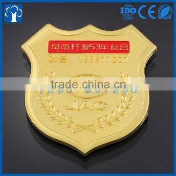 Customized gold 3D auton emblems car logo with 3M sticker