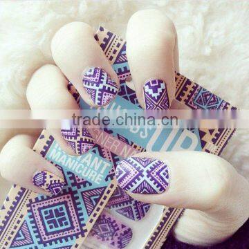 Custom high quality geometric nail polish stickers waterproof nail wraps long lasting nail strips manufacturer                        
                                                Quality Choice