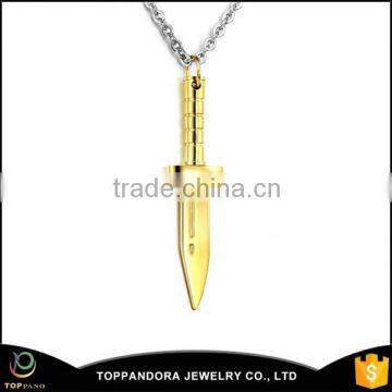 Gold Plated Jewelry knife shape Pendant Stainless Steel Pendant