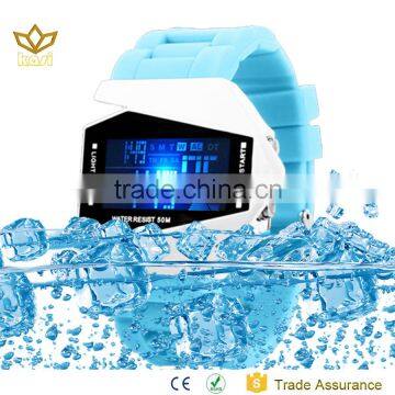 Latest 50 ATM waterproof watch silicone airplane shape Led watches