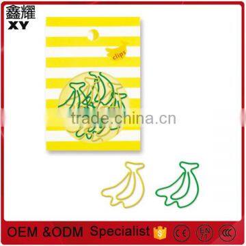 Wholesale price Promotional gifts custom colorful fruit banana shape paper clip with paper box