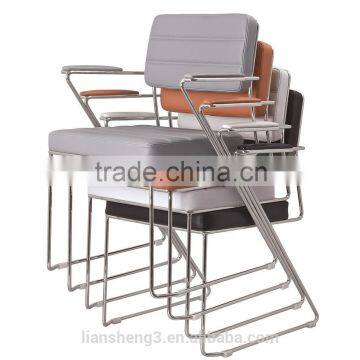 2016 Liansheng Latest Office Leather Visitor Chair Allow Stackable photo-4