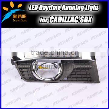 for Cadillac SRX 2010~2012 LED daytime running light,2pcs+wire of harness,black cover 8W 12V,6000~7000k,Super quality led drl