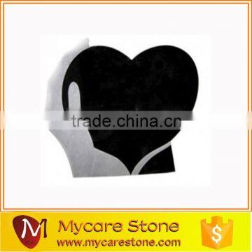 China black granite high polished heart shaped tombstone