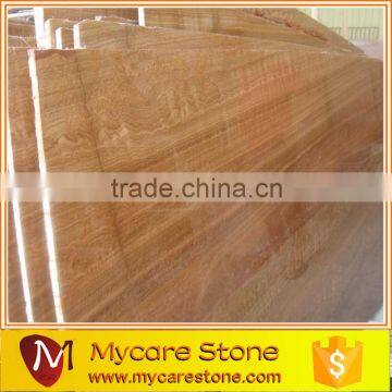 Chinese yellow wooden vein marble floor tile polished