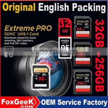 Original Extreme Pro SD Card 64GB Class 10 UHS-3 95MB/s Speed Sd SDXC Memory Card 32 128 256 GB micro for Canon IP CCTV Camera