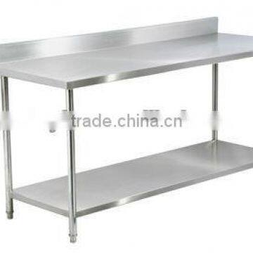 CE approved 2-tier stainless steel work table with Backsplash WTC-082B