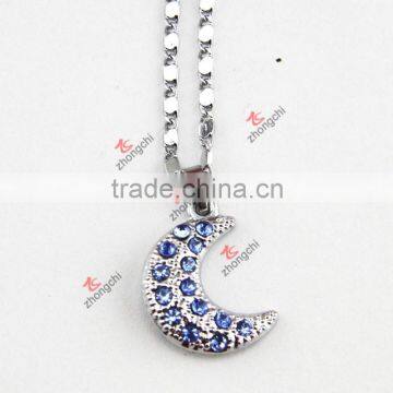 2016 beautiful crystal moon charm necklace for women
