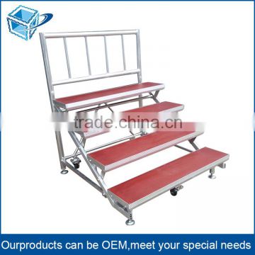 6082-T6 folding four layers Plywood Platform portable folding stage stairs