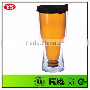 Eco-friendly 400 ml Insulated plastic beer cup with plastic lid