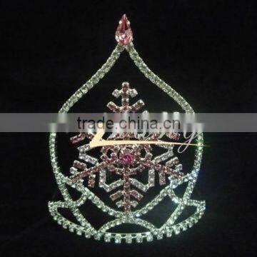 Newest snowflakes design Christmas rhinestone tiara