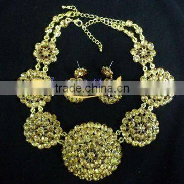 gold plated and colored stone jewelry set