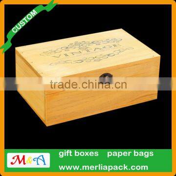 DIY Crafts Wood Chest Box Hinged Metal Clasp Rectangle Memorable Box