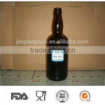 500ml amber glass beer bottle with crown