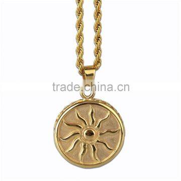 Newest Gold Plated Stainless Steel Sun Shape Pendant photo-3