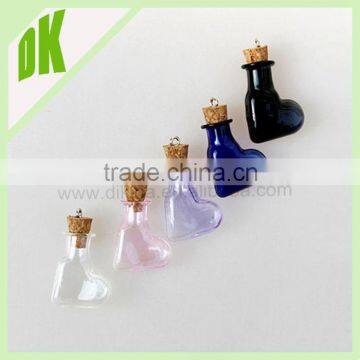 Bridesmaid Gift Friend !!! Wish glass bottle necklace, teardrop glass bottle // mini wish heart glass bottle pendant