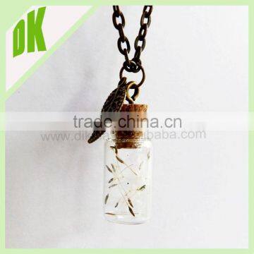 - a beautiful present or a gift for yourself **** Handmade Decorative Mini Dandelion Wish Glass Bottle Necklace