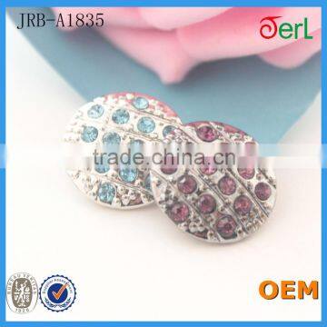 Wholesale Round Gold Color Rhinestone Clothing Buttons photo-2