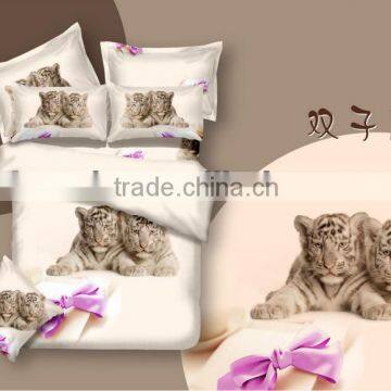 2014 3d new lovely cat design, 100% cotton wholesale 4pcs bedding set