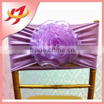 wholesale fancy Organza flower chair sashes for wedding chair covers