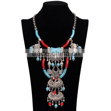 Women Jewelry Vintage Multilayer Choker Necklace Turquoise Statement Necklace