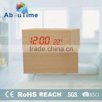 Led wood desktop clock