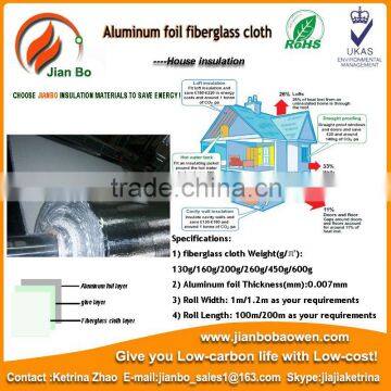 heat resistant building material aluminum foil fiberglass cloth