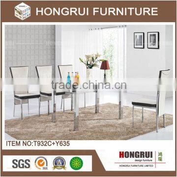 2016 modern extention table,super white glass top & metal chrome frame