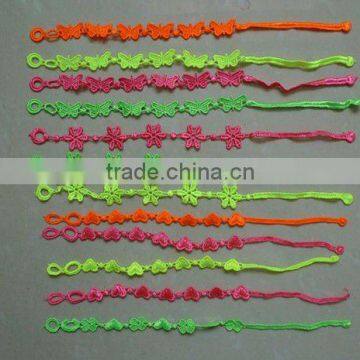 neon colors embroidered lace bracelet