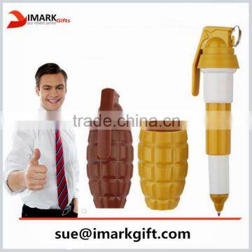 new novelty hand grenade shaped pen retractable hand grenade ball pen