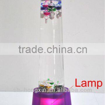 Colorful glass galileo thermometer for decorative purpose