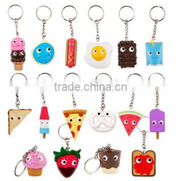 Customized 3d Kawaii Cartoon Food Set Toys Keychain/OEM Pvc 3d Cool Food Figurine Keychain/plastic Production Keychain Factory photo-5