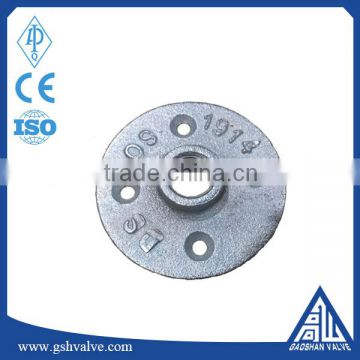 1/2" and 3/4" malleable iron galvanized floor flange