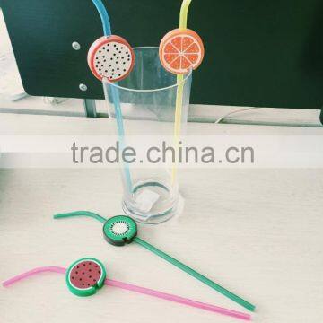 2016 new cute drinking straw with customized carton figures for party or promotion