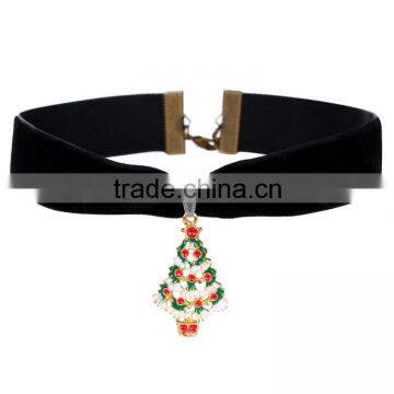 Korean style jewelry necklace Christmas tree pendant choker