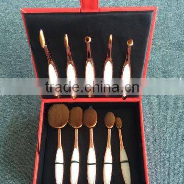 Top Quality Gift Box 10pcs Custom Makeup Brush Private Label BB Cream Toothbrush Make up Brushes Rainbow Oval Makeup Brush Set photo-6