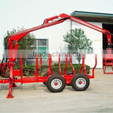 Small crane timber trailer