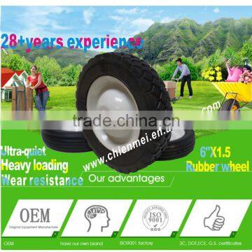 White steel Rubber Lawnmower Lawn Push Mower Wheel 6+ inch diameter