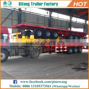 Factory Direct 2/3 Axles Container Flatbed Truck Trailer 40ft Container Trailer Price photo-2
