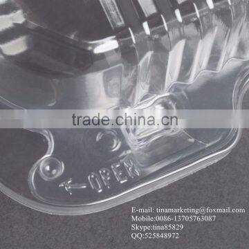 Square Clear Hinged Clamshell Type Plastic StayLock Medium Food Container for Salad, Muffins, Cake, Pastry and Fruit Packaging photo-6