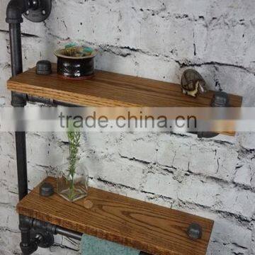 2 Layers Water Pipe Wall Mounted Bath Shelf With Tower Bar photo-3