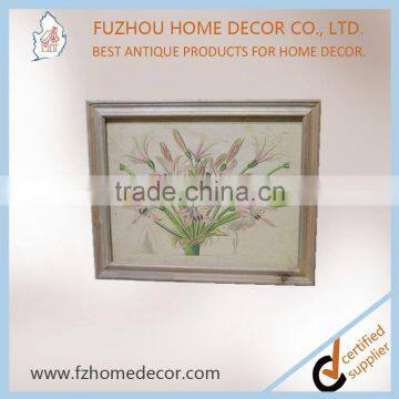 Classical Linen Printing Wall Wooden Picture Frame With High Quanlity photo-3