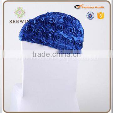 Cheap Wedding Banquet Rosette Chair Head Cover Ruffle Chair Sash photo-2