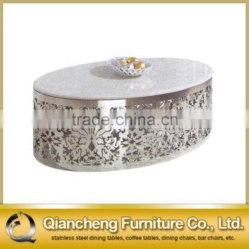 Crave Stainless Steel Marble Coffee Table Centre Table photo-2